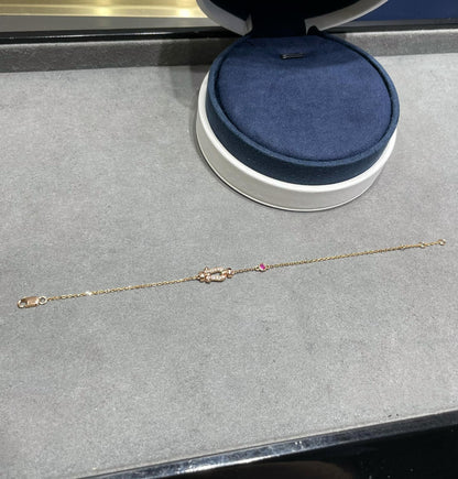 ¡®Moco¡¯FORCE 10 DIAMOND CHAIN LINK PINK GOLD BRACELET