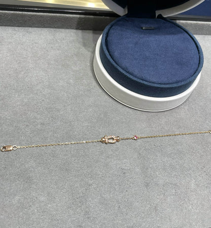 ¡®Moco¡¯FORCE 10 DIAMOND CHAIN LINK PINK GOLD BRACELET