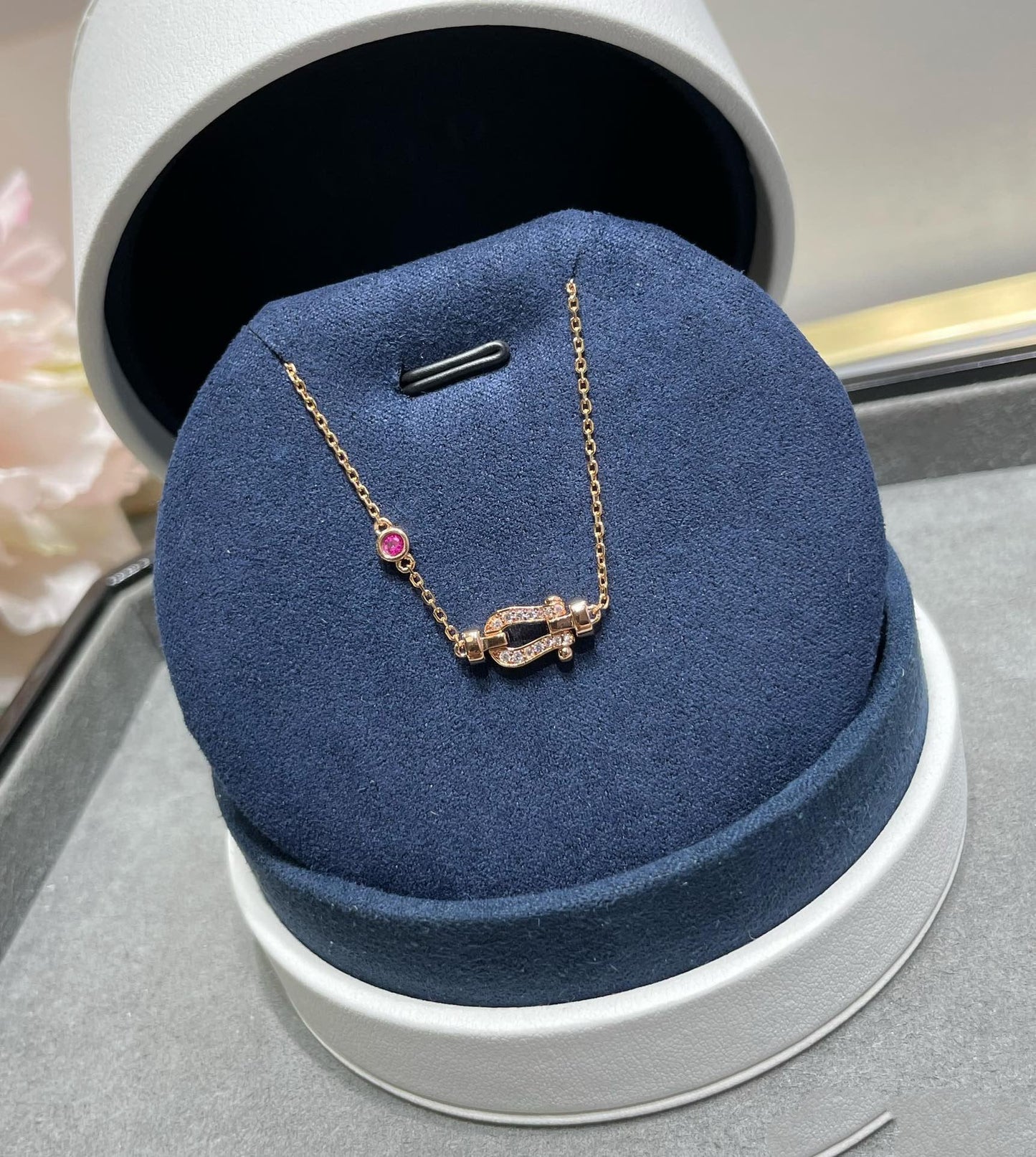 ¡®Moco¡¯FORCE 10 DIAMOND CHAIN LINK PINK GOLD BRACELET