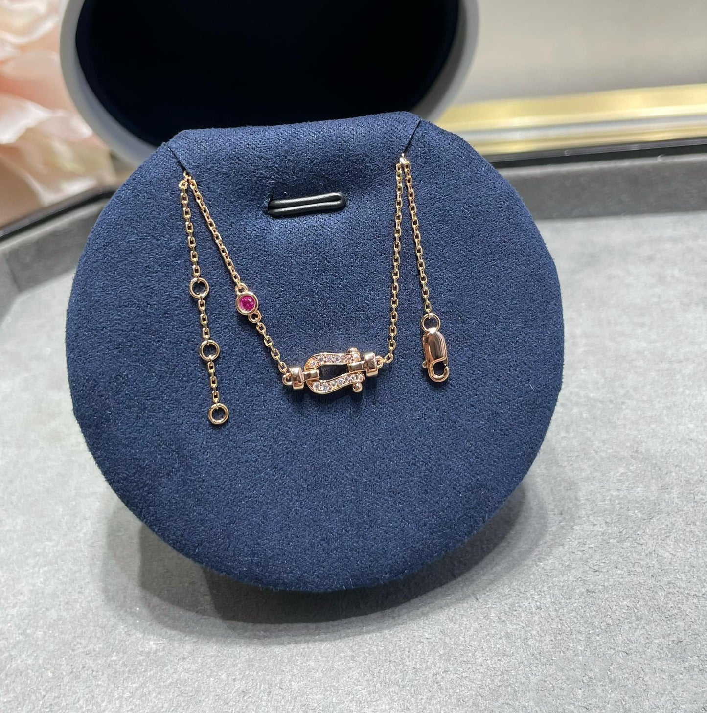 ¡®Moco¡¯FORCE 10 DIAMOND CHAIN LINK PINK GOLD BRACELET