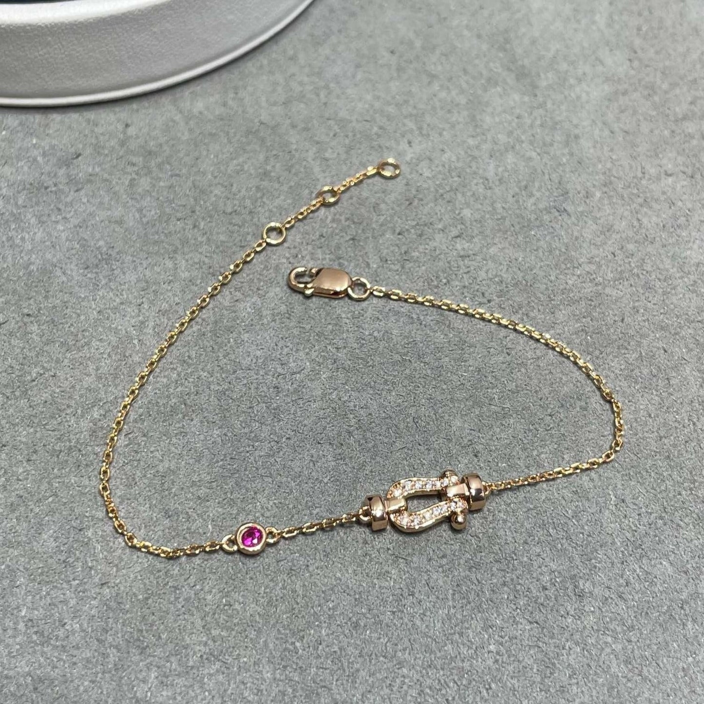 ¡®Moco¡¯FORCE 10 DIAMOND CHAIN LINK PINK GOLD BRACELET