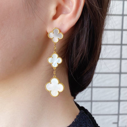 ¡®Moco¡¯CLOVER MOP 3 MOTIFS GOLD EARRINGS