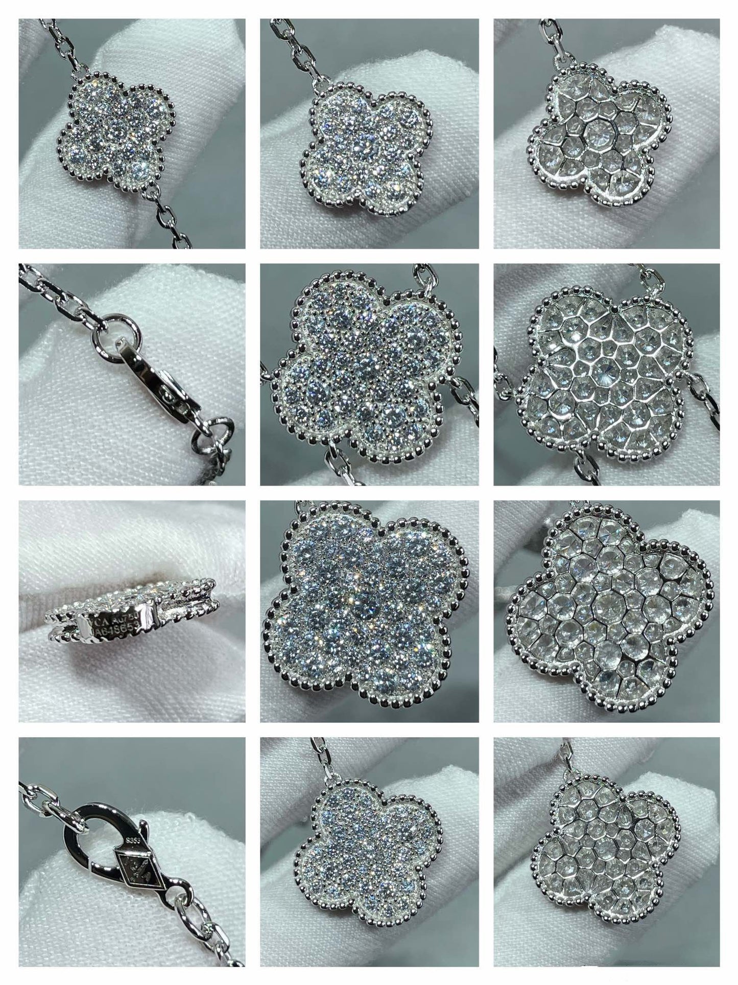 ¡®Moco¡¯CLOVER 6 MOTIF DIAMOND PAVED NECKLACE