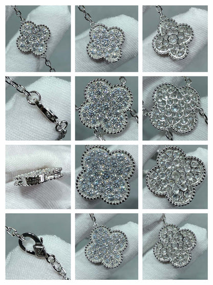 ¡®Moco¡¯CLOVER 6 MOTIF DIAMOND PAVED NECKLACE