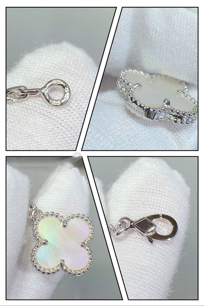 ¡®Moco¡¯CLOVER 5 MOTIF WHITE MOP SILVER BRACELET