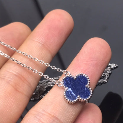 ¡®Moco¡¯CLOVER PIETERSITE SILVER LONG NECKLACE