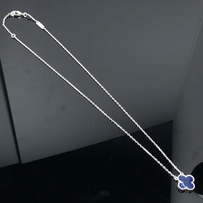 ¡®Moco¡¯CLOVER PIETERSITE SILVER LONG NECKLACE