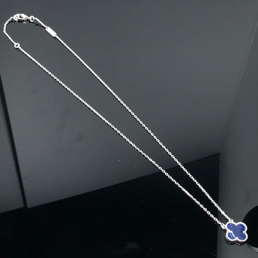 ¡®Moco¡¯CLOVER PIETERSITE SILVER LONG NECKLACE