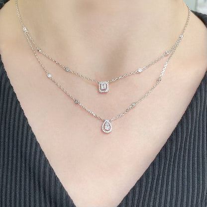 [ Moco ]MY TWIN 2 ROW DIAMOND NECKLACE