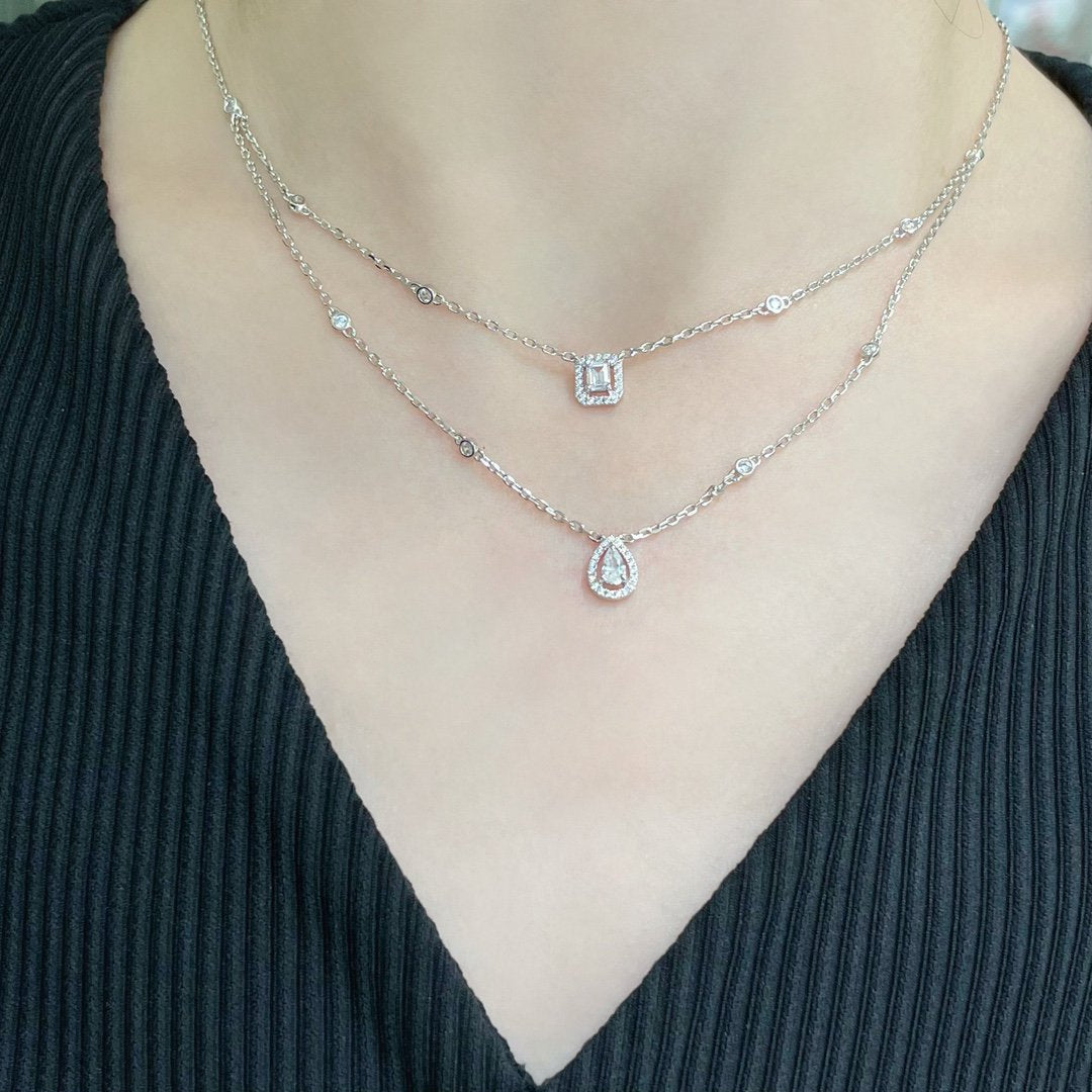 [ Moco ]MY TWIN 2 ROW DIAMOND NECKLACE