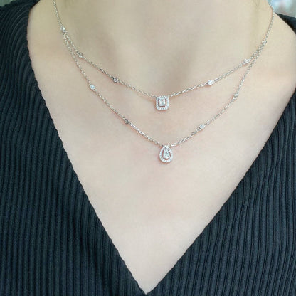 [ Moco ]MY TWIN 2 ROW DIAMOND NECKLACE