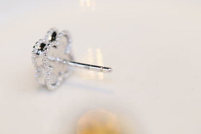 ¡®Moco¡¯CLOVER MINI TURQUOISE SILVER STUD EARRINGS