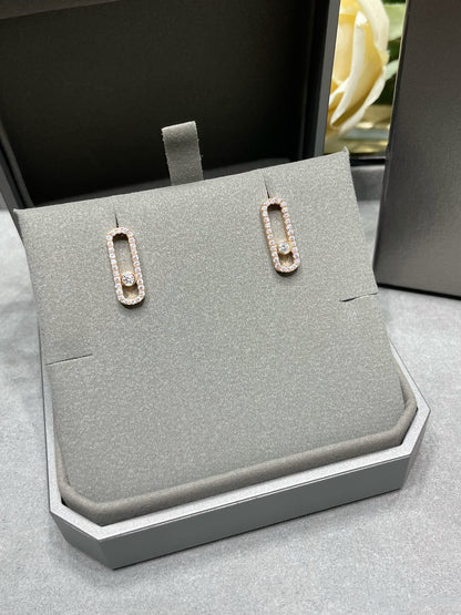 [ Moco ]MOVE UNO STUD DIAMOND PAVED EARRINGS