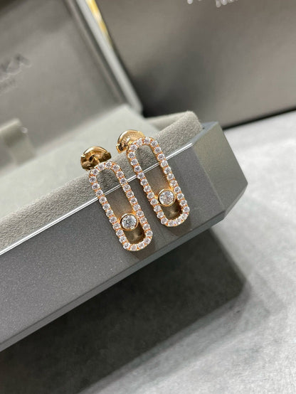 [ Moco ]MOVE UNO STUD DIAMOND PAVED EARRINGS