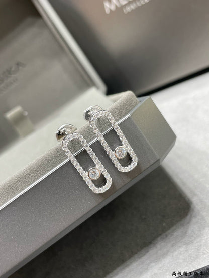 [ Moco ]MOVE UNO STUD DIAMOND PAVED EARRINGS
