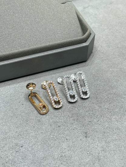 [ Moco ]MOVE UNO STUD DIAMOND PAVED EARRINGS