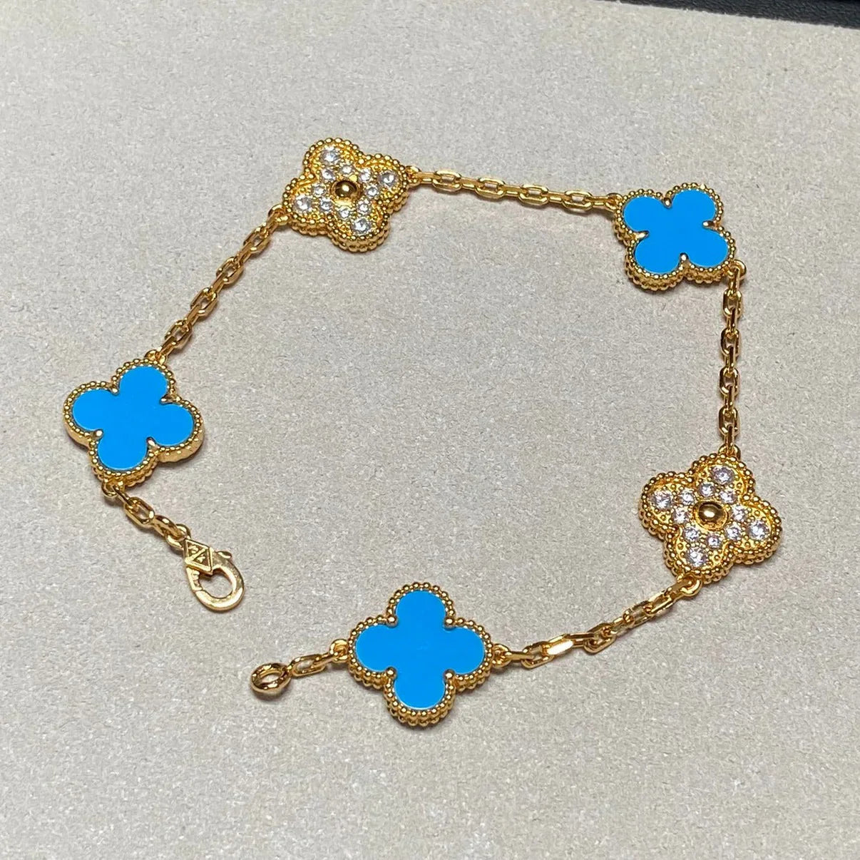 [Moco]New CLOVER 5 MOTIF BLUE AGATE BRACELET COLLECTION