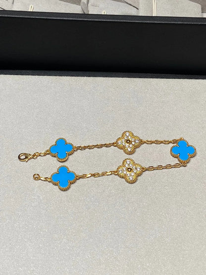 [Moco]New CLOVER 5 MOTIF BLUE AGATE BRACELET COLLECTION
