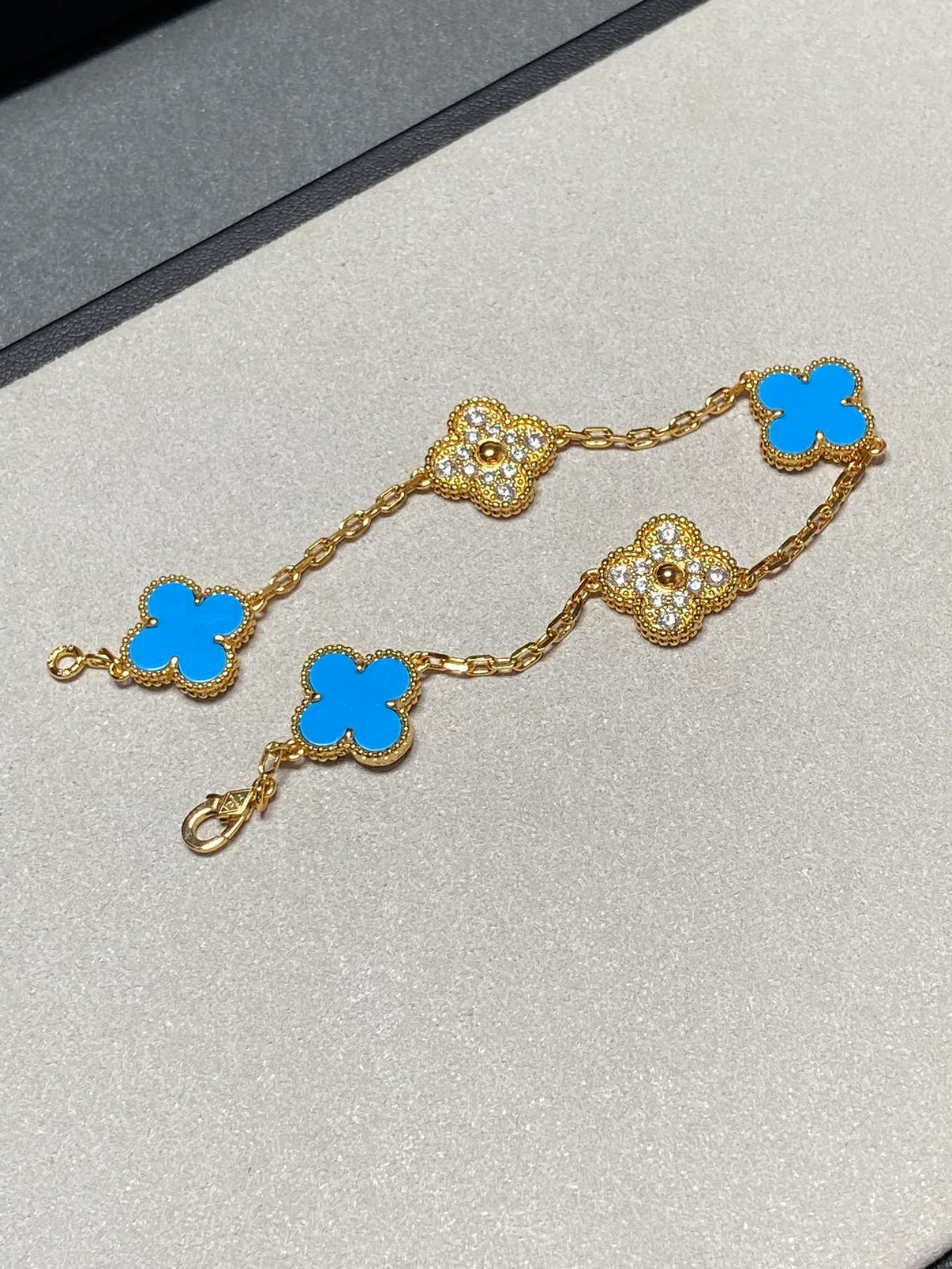 [Moco]New CLOVER 5 MOTIF BLUE AGATE BRACELET COLLECTION