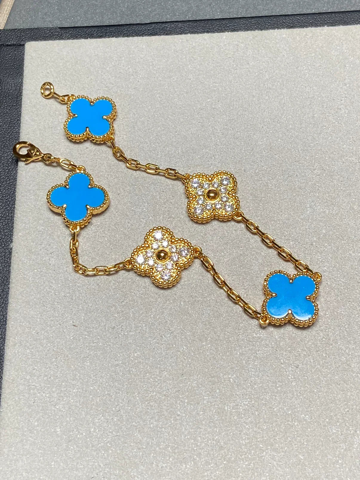 [Moco]New CLOVER 5 MOTIF BLUE AGATE BRACELET COLLECTION