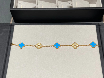[Moco]New CLOVER 5 MOTIF BLUE AGATE BRACELET COLLECTION