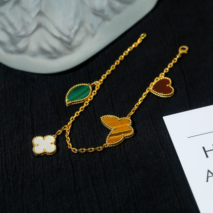 ¡®Moco¡¯LUCKY SPRING 5 MOTIF GOLD BRACELET