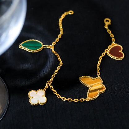 ¡®Moco¡¯LUCKY SPRING 5 MOTIF GOLD BRACELET