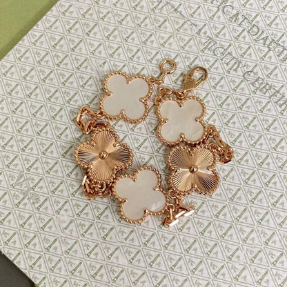 [Moco]New CLOVER WHITE PEARL MOP 5 MOTIF BRACELET COLLECTION