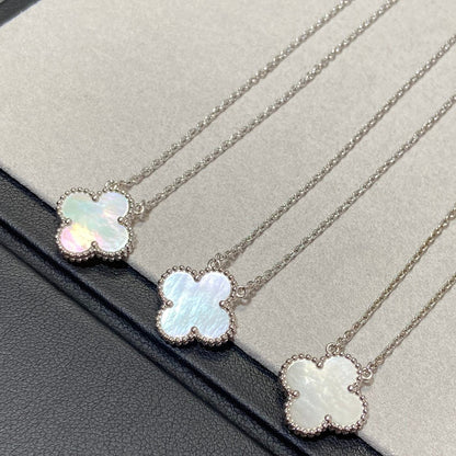 ¡®Moco¡¯CLOVER MEDIUM SILVER WHITE MOP NECKLACE