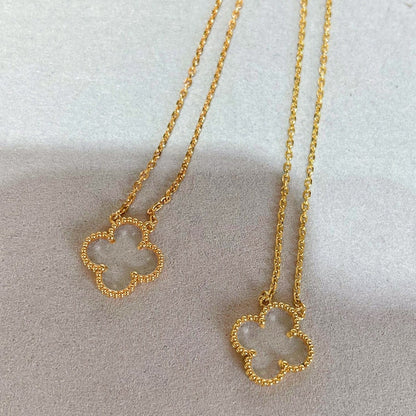 ¡®Moco¡¯CLOVER ROCK CRYSTAL ROSE GOLD NECKLACE
