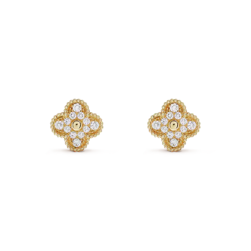 ¡®Moco¡¯CLOVER MEDIUM 1 MOTIFS FUll DIAMOND EARRINGS
