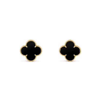 ¡®Moco¡¯CLOVER MEDIUM 1 MOTIFS  ONYX STUD EARRINGS