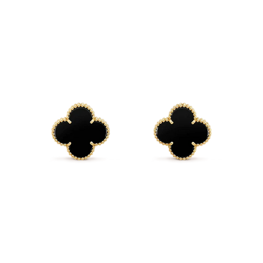 ¡®Moco¡¯CLOVER MEDIUM 1 MOTIFS  ONYX STUD EARRINGS