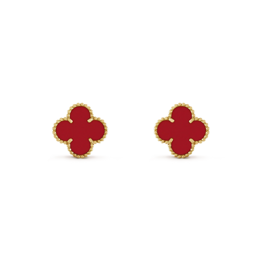 ¡®Moco¡¯CLOVER MINI 9.5MM CARNELIAN EARRINGS