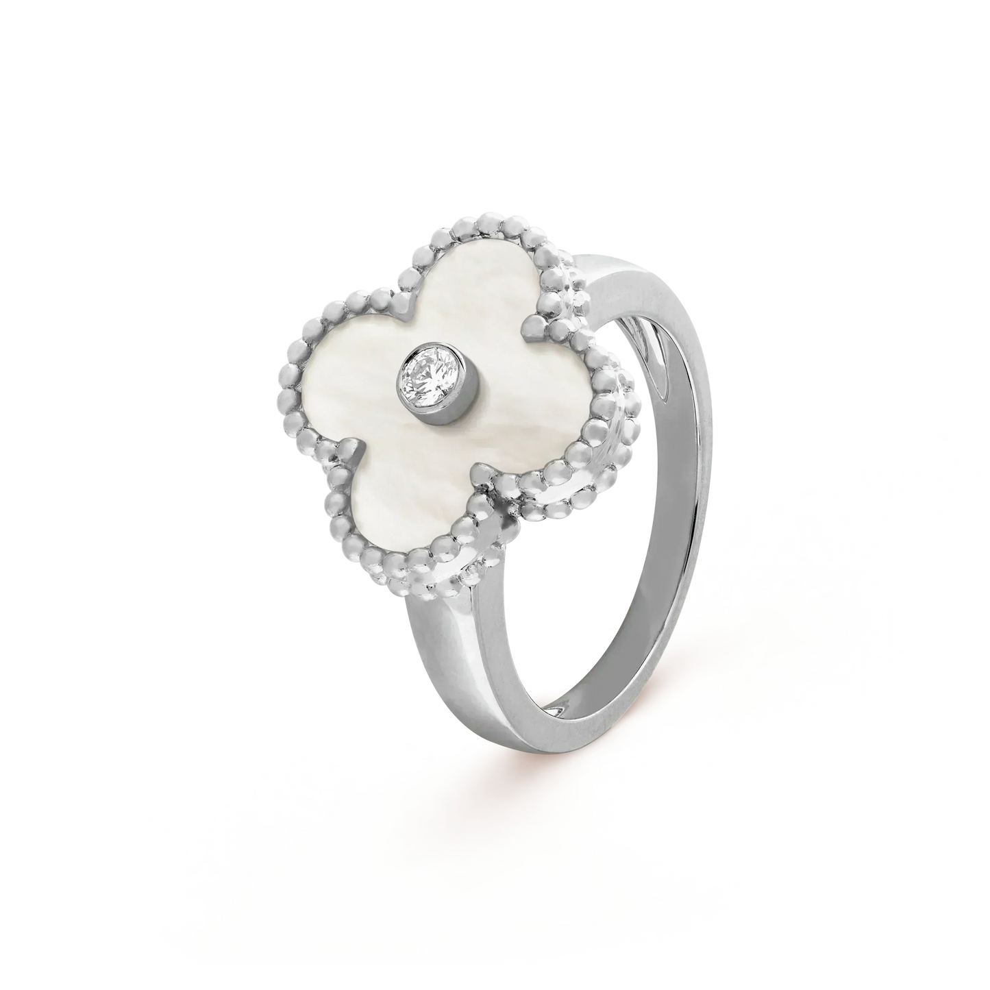 ¡®Moco¡¯CLOVER SILVER MOP DIAMOND RING