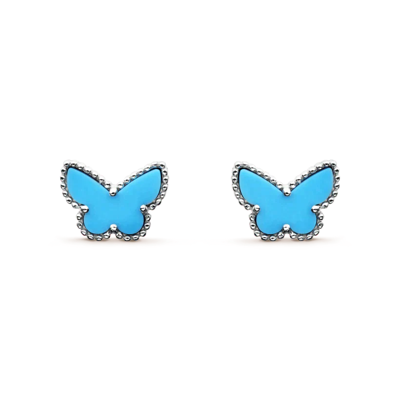 ¡®Moco¡¯BUTTERFLY TURQUOISE EARRINGS SILVER
