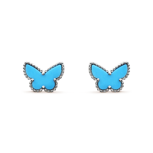 ¡®Moco¡¯BUTTERFLY TURQUOISE EARRINGS SILVER