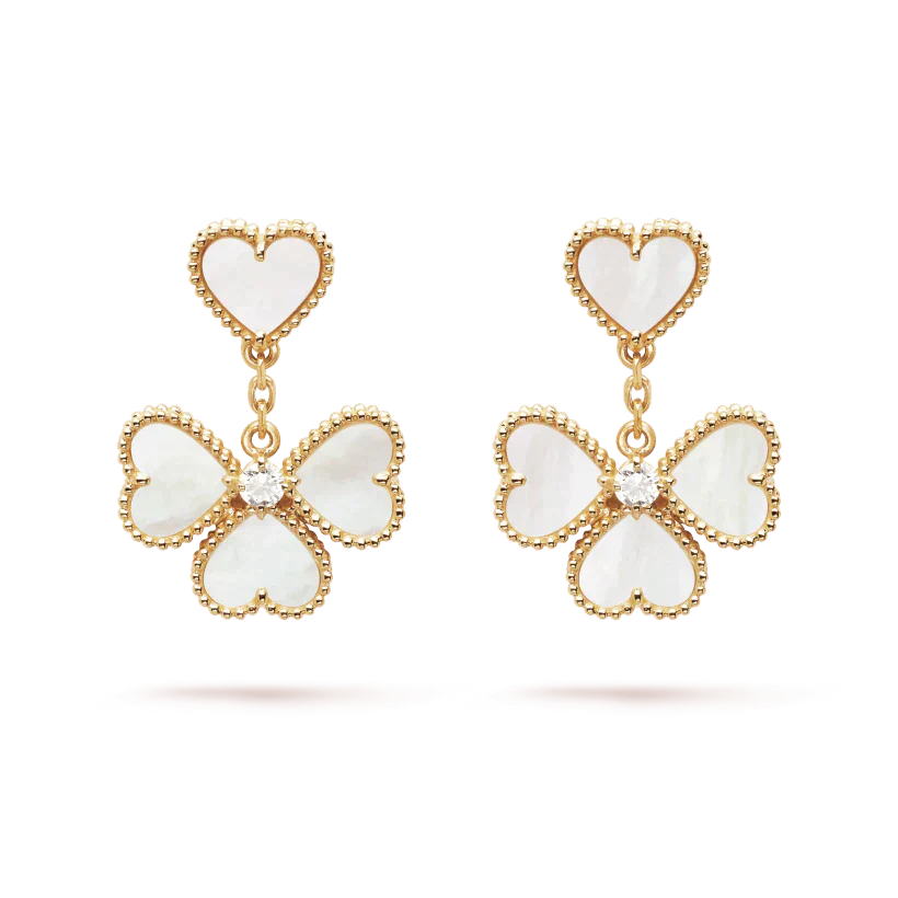 ¡®Moco¡¯CLOVER SWEET WHITE MOP EARRINGS