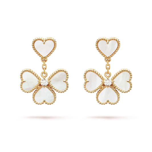 ¡®Moco¡¯CLOVER SWEET WHITE MOP EARRINGS