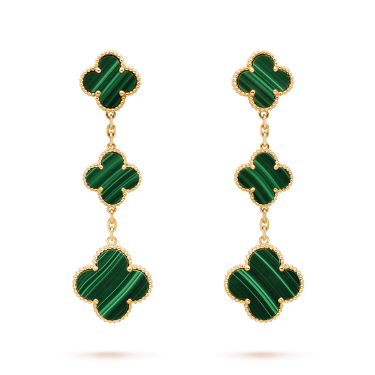 ¡®Moco¡¯CLOVER MALACHITE 3 MOTIFS GOLD