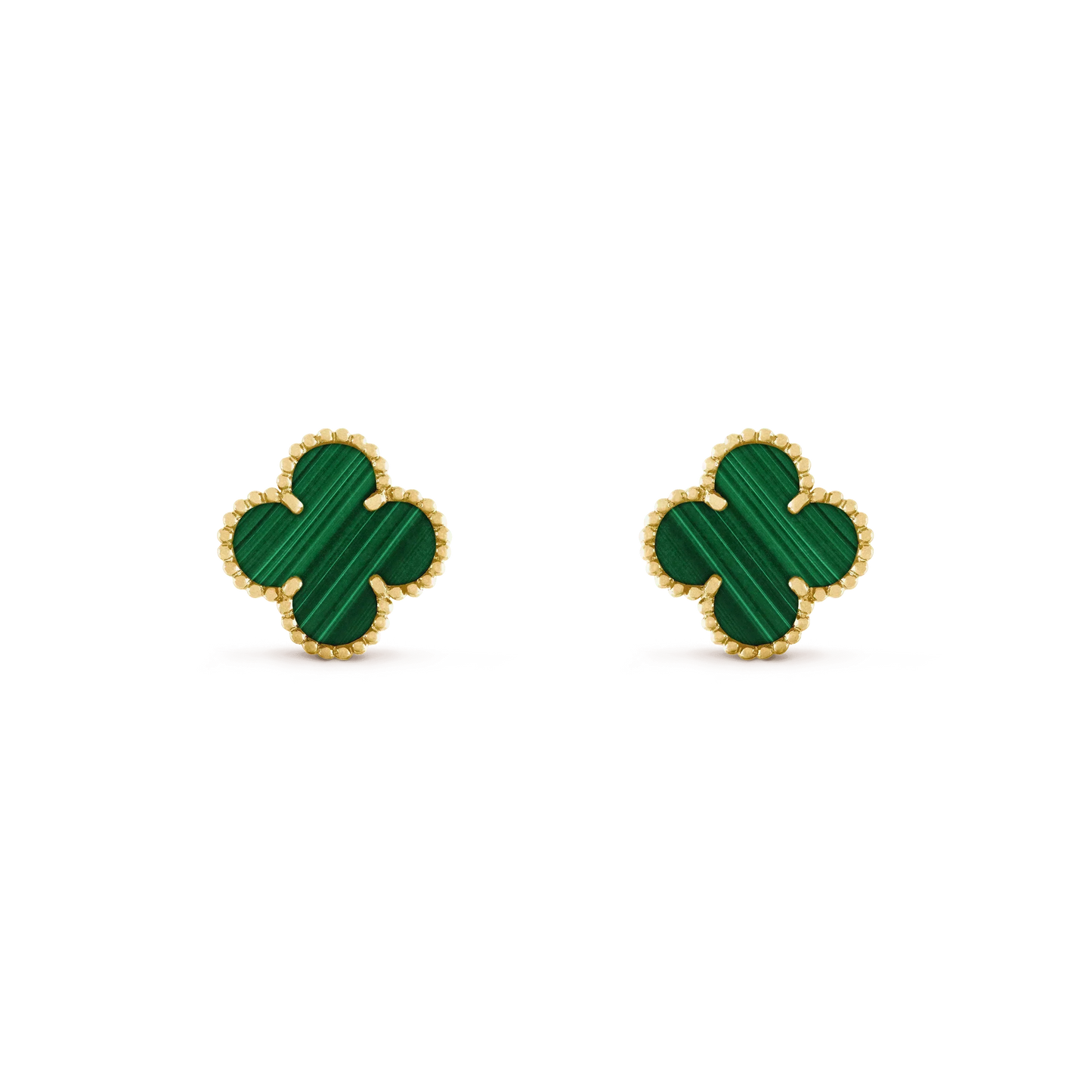 ¡®Moco¡¯CLOVER MEDIUM 1 MOTIFS MALACHITE  EARRINGS