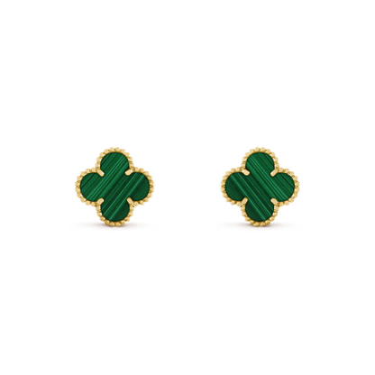 ¡®Moco¡¯CLOVER MEDIUM 1 MOTIFS MALACHITE  EARRINGS