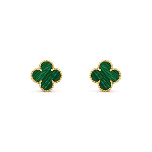 ¡®Moco¡¯CLOVER MEDIUM 1 MOTIFS MALACHITE  EARRINGS