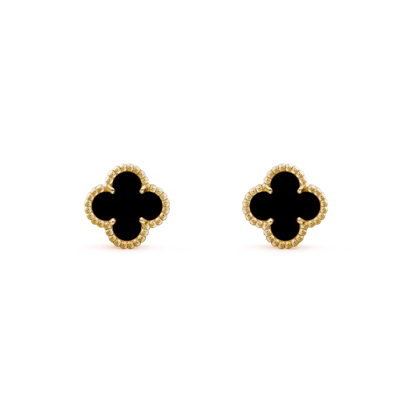 ¡®Moco¡¯CLOVER MINI 9.5MM BLACK MOP EARRINGS
