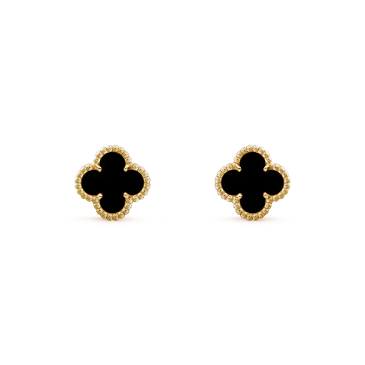 ¡®Moco¡¯CLOVER MINI 9.5MM BLACK MOP EARRINGS