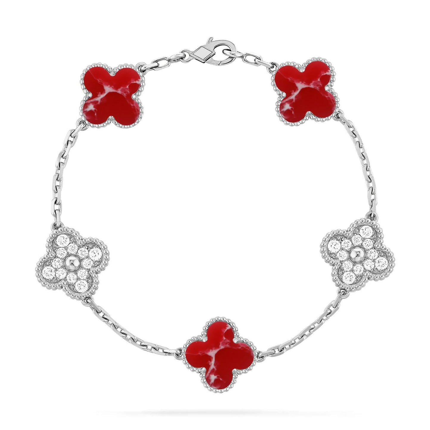 [Moco]New CLOVER 5 MOTIF RED PATTERN BRACELET COLLECTION