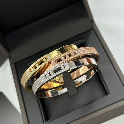 [ Moco ]Move Noa Rose Gold Pavé Diamond Bangle Bracelet