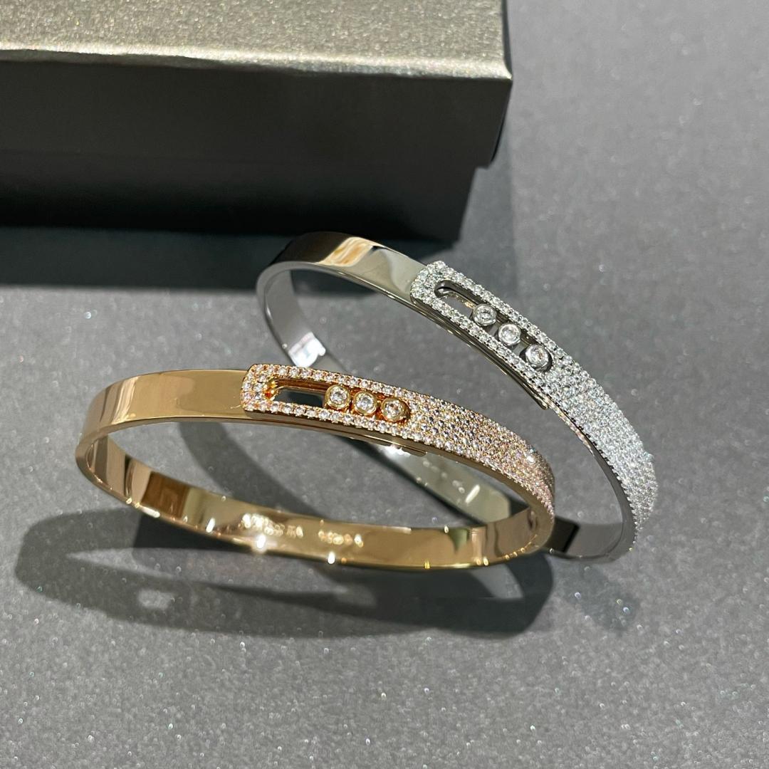 [ Moco ]Move Noa Rose Gold Pavé Diamond Bangle Bracelet