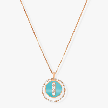 [ Moco ] Moco  MOVE 3 DIAMONDS TURQUOISE PINK GOLD DIAMOND NECKLACE