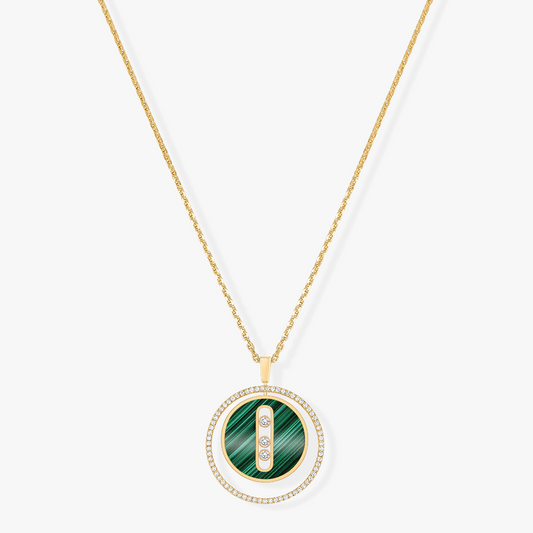 [ Moco ] Moco  MOVE 3 DIAMOND MALACHITE GOLD DIAMOND NECKLACE